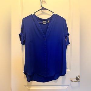 Blue button down blouse